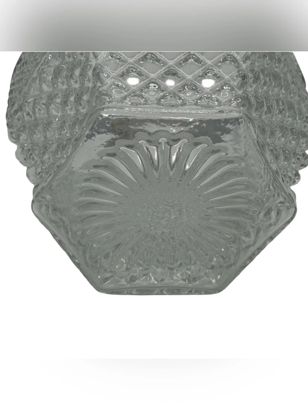 Vintage Anchor Hocking Wexford Glass Ice Bucket Cookie Jar with Lid MCM Crystal